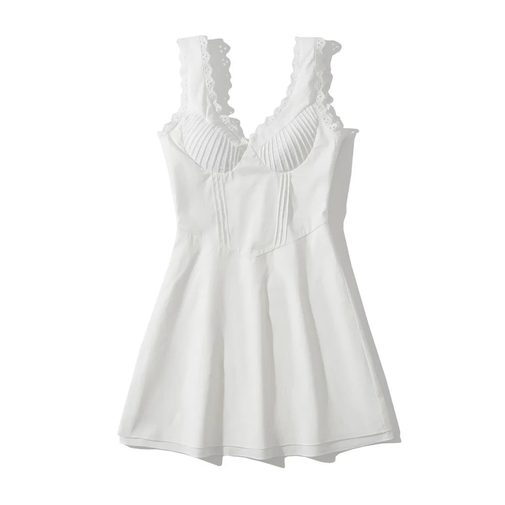 Elegant White Lace Bodycon Mini Dress for Summer Parties - Image 6