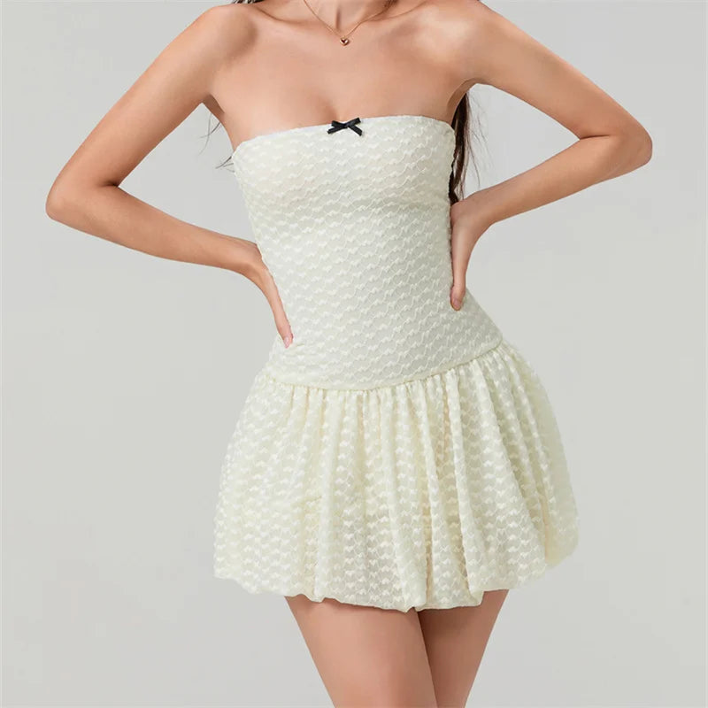 Backless Heart Texture Mini Dress for Women - Image 5
