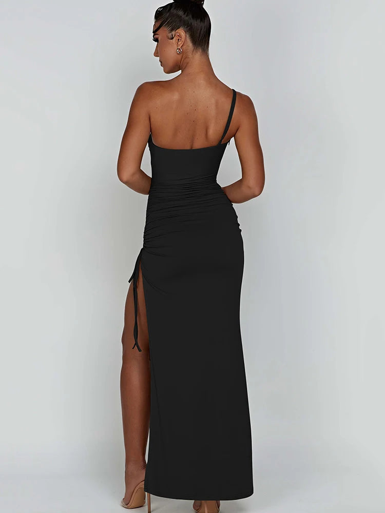 Sexy One Shoulder High Slit Maxi Dress for Women - Image 6