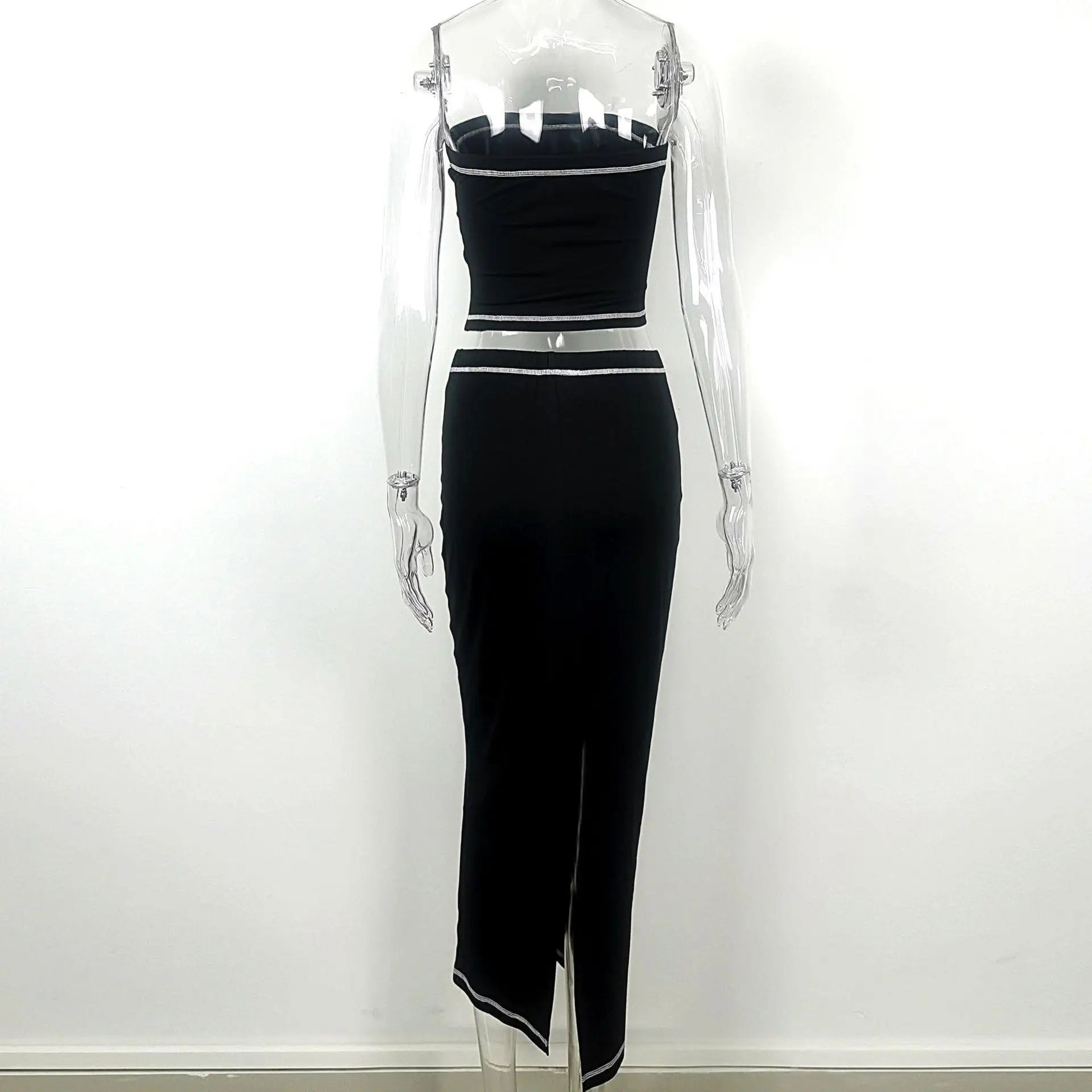 Elegant Summer 2-Piece Tube Top and Long Skirt Set - Image 6
