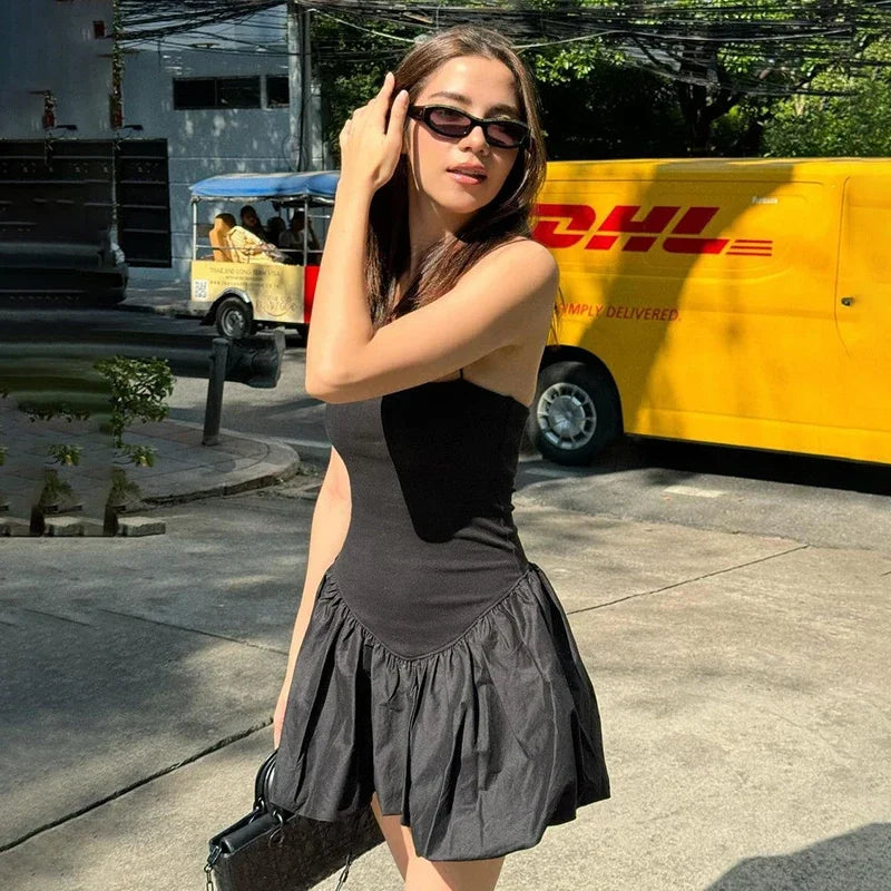 Black Backless Spaghetti Strap Mini Dress for Parties - Image 6