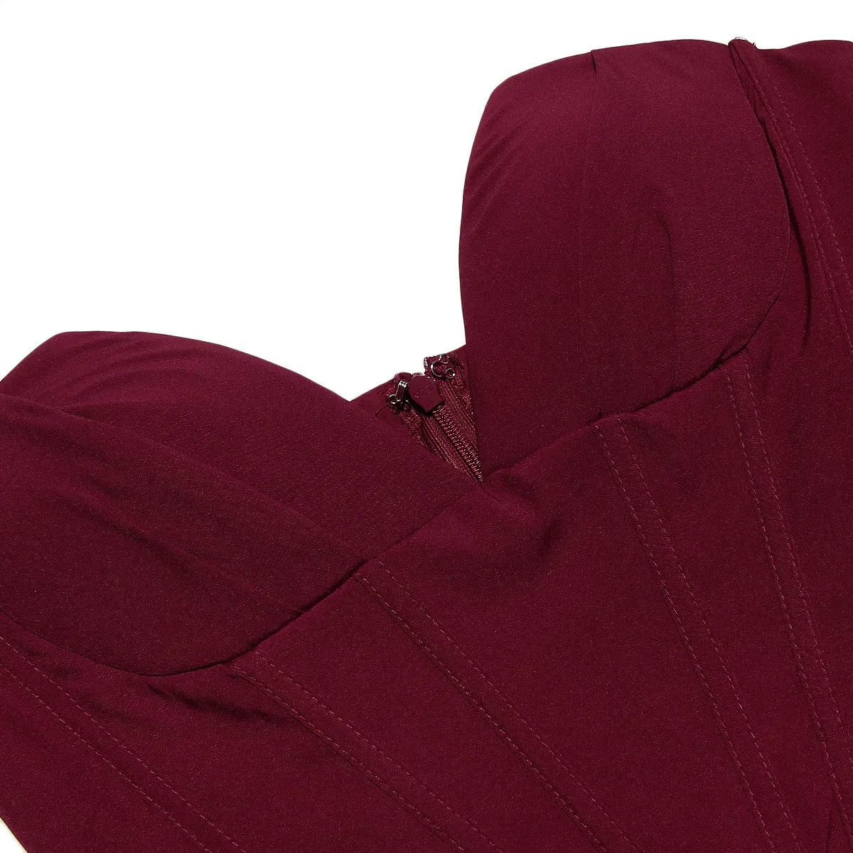 Elegant Wine Corset Dress for Formal Summer Occasions - Image 8