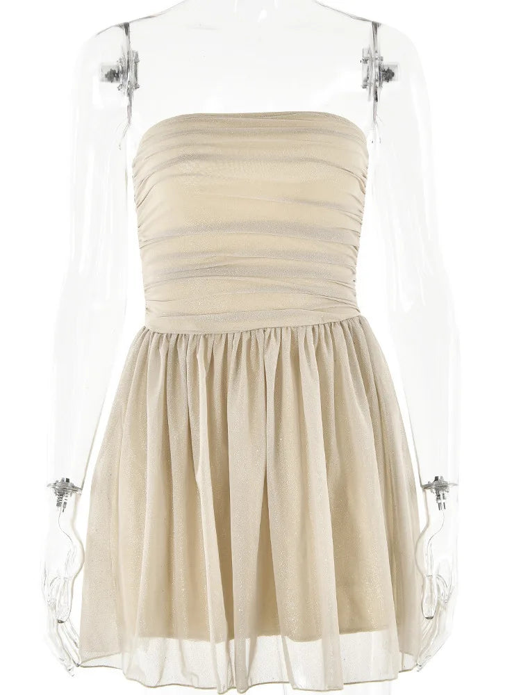Sexy Strapless Double Layered Open Back Party Dress - Image 8