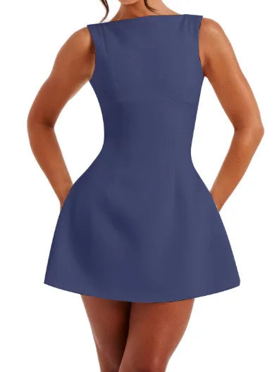 Elegant Sleeveless Luxury Women's High Waist Short Skirt - Image 6