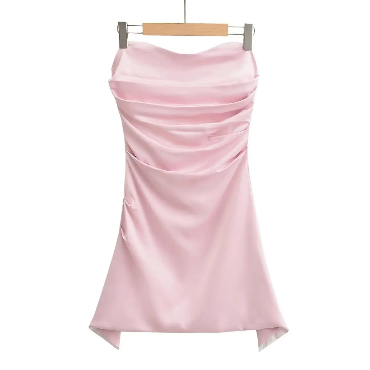 Elegant Mini Off-Shoulder Satin Bodycon Dress for Summer - Image 8