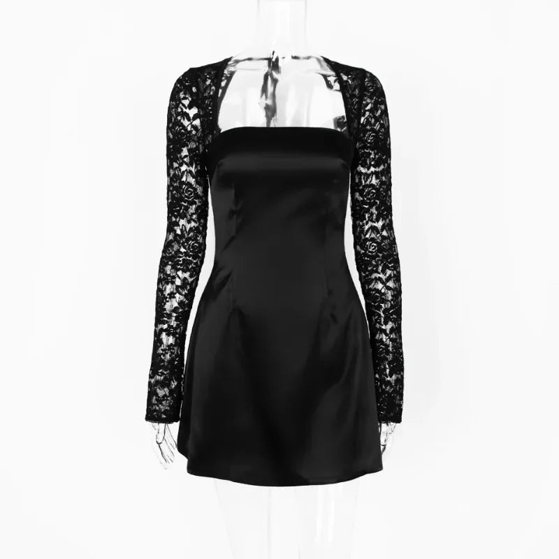 Elegant Satin Lace Strapless Mini Dress for Women - Image 8