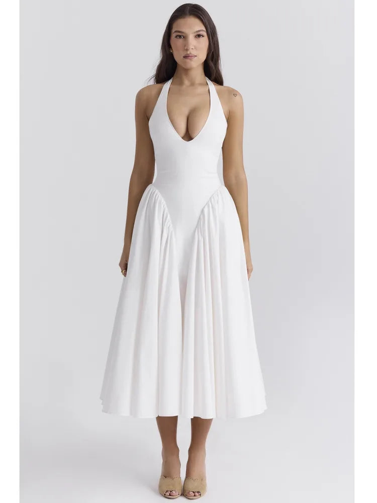 Elegant Sleeveless Bodycon Dress with Deep V-Neck - Image 6
