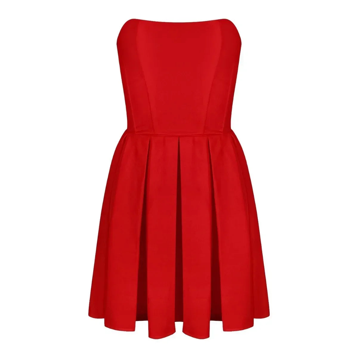 Elegant Strapless Mini White Bodycon Dress for Parties - Image 6