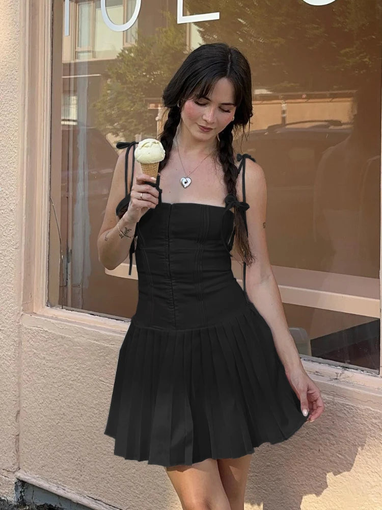 Casual Pleated A-Line Short Dress for Women - Image 6