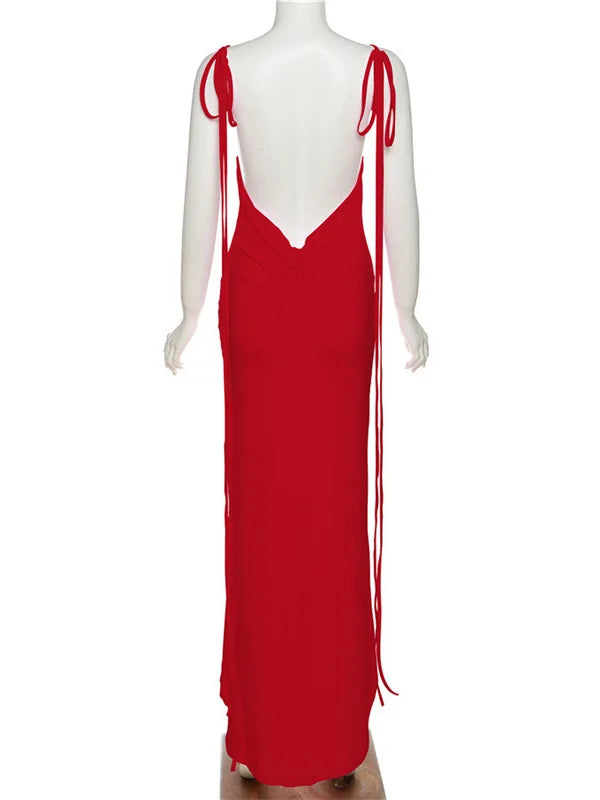 Elegant Sleeveless Slim Wrap Evening Dress for Women - Image 4
