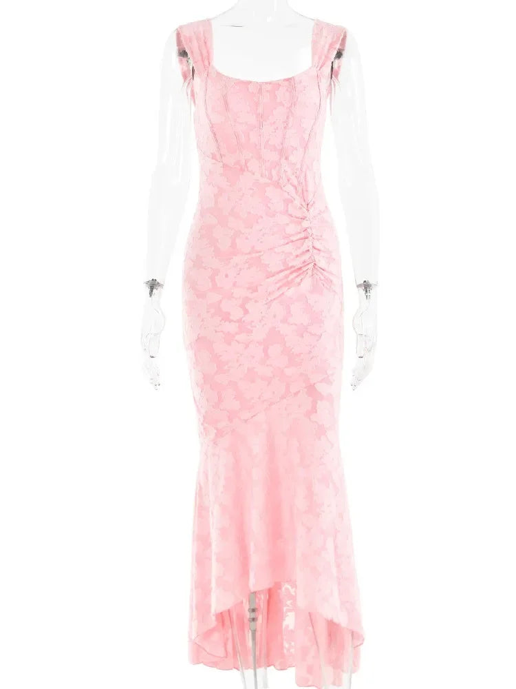 Elegant Sleeveless Backless Irregular Ruched Evening Dress - Image 5