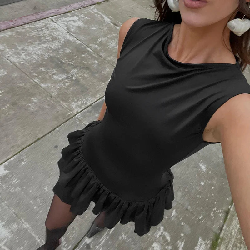 Elegant Sleeveless Backless Lace-Up Mini Dress for Summer - Image 7
