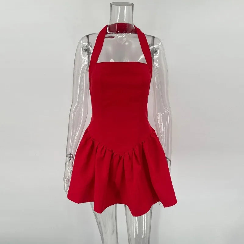 Women's Elegant Backless Mini Halter Neck Dress - Image 7