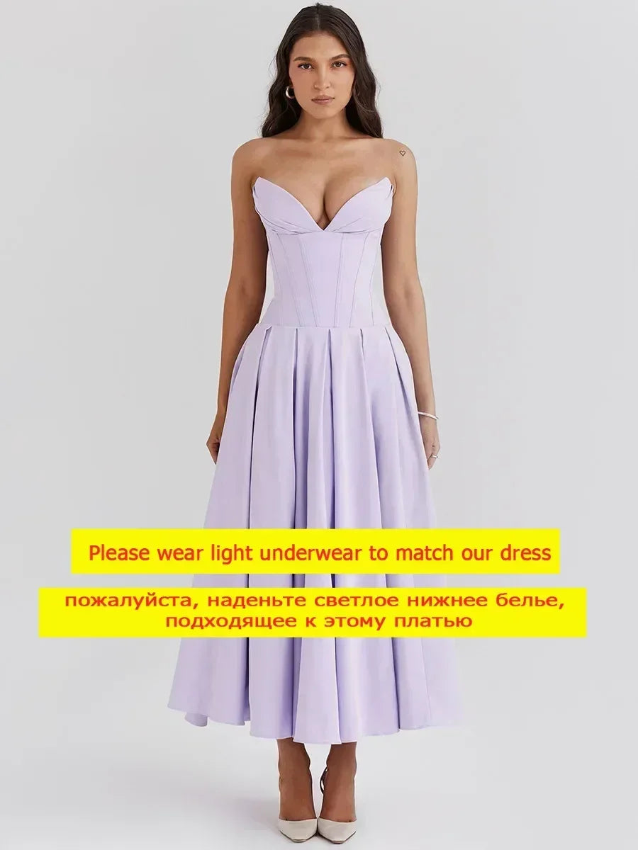 Elegant Strapless Maxi Dress for Summer Weddings - Image 7