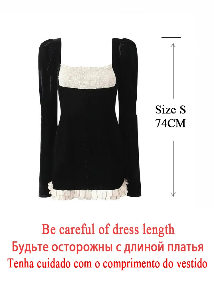 Elegant Puff Sleeve Velvet Christmas Bodycon Dress for Women - Image 6