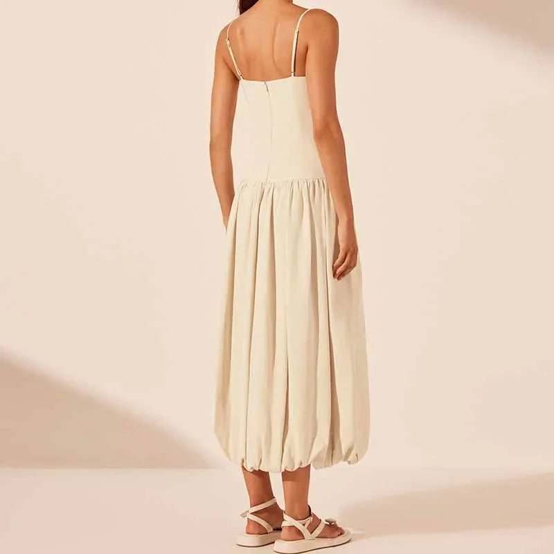 Trendy Vintage Sleeveless V-Neck Maxi Dress for Women - Image 4