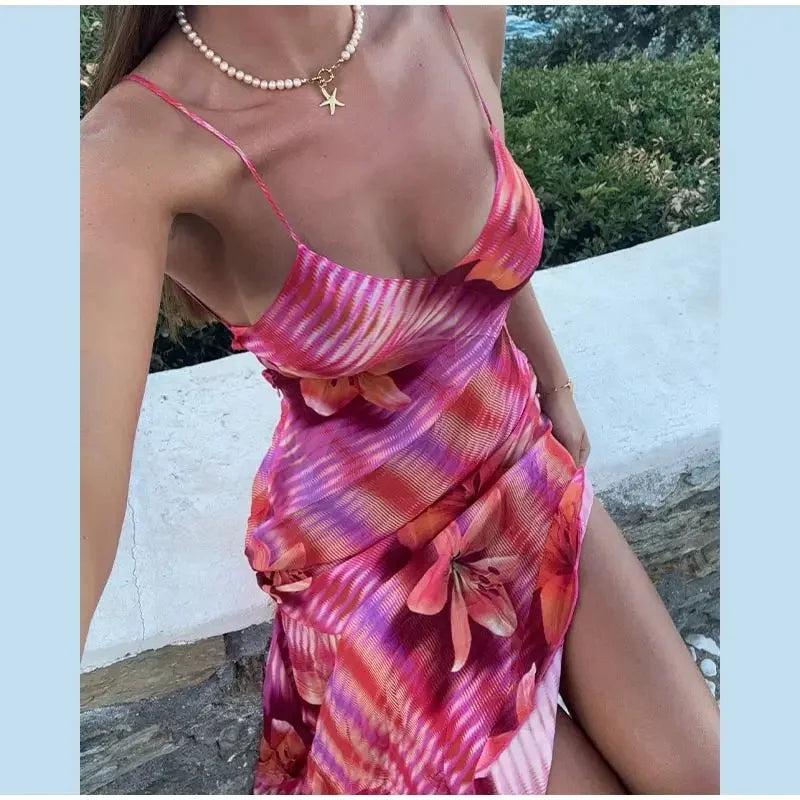 Lace-Up Backless Irregular Ruffle Maxi Dress for Summer - Image 7