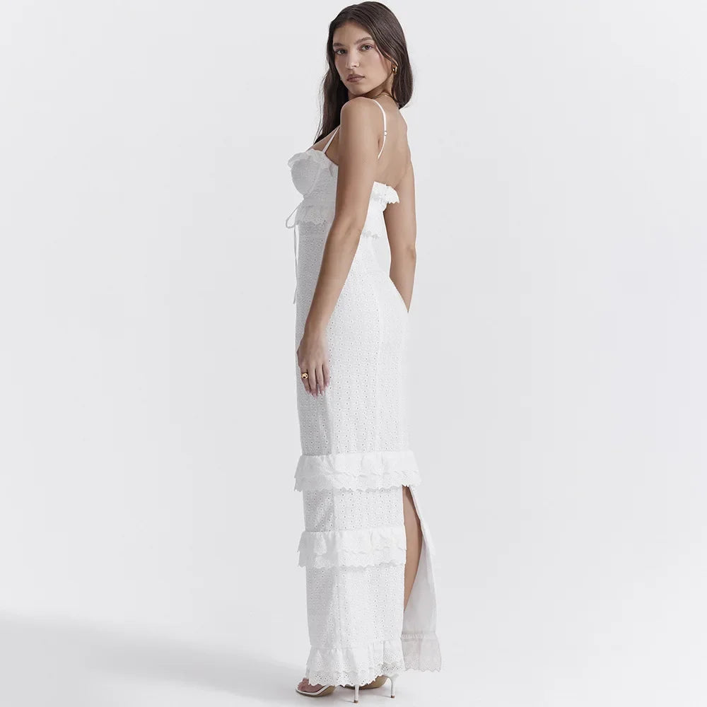 Elegant White Maxi Dress for Summer Weddings & Events - Image 6