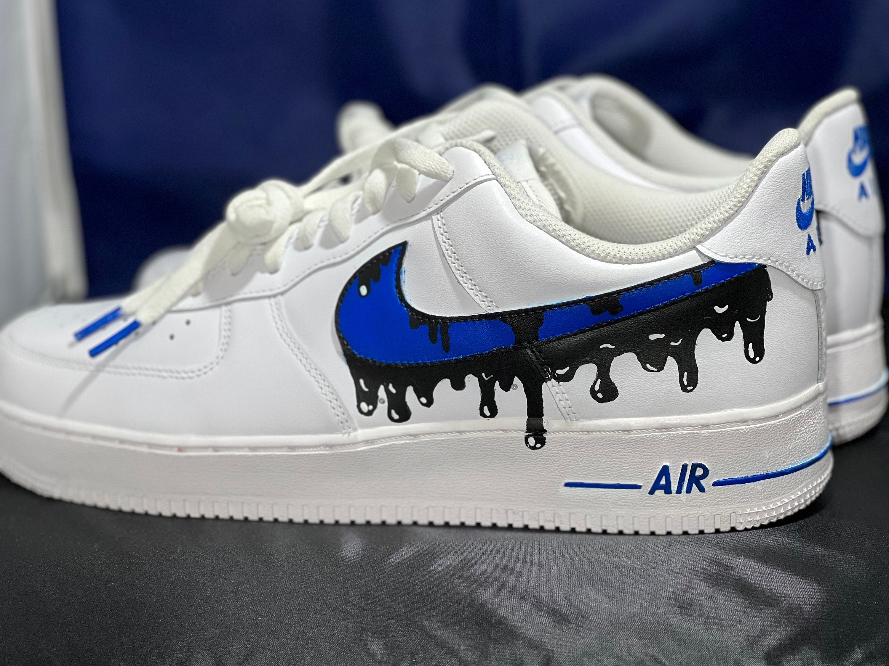 Blue and Black Drop Custom Air Force 1 – unitecustom