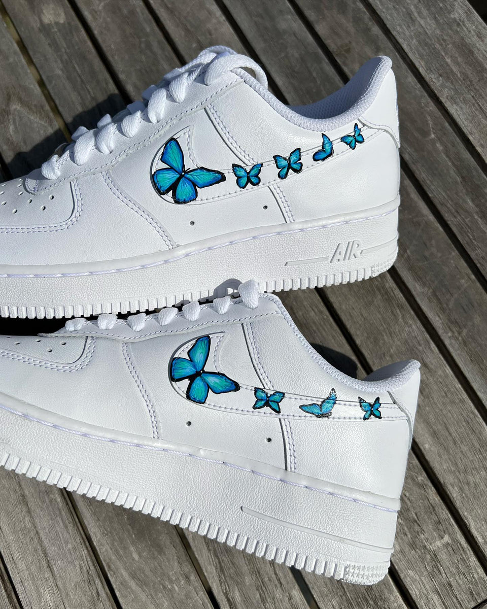 Blue Butterfly Swoosh Custom Air Force 1 – unitecustom