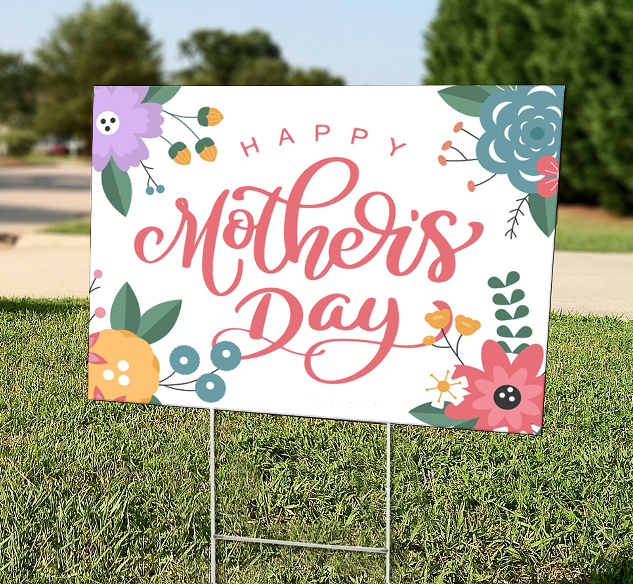 YARD CARD SIGN Happy Mother's Day Lawn Sign CrowdSigns