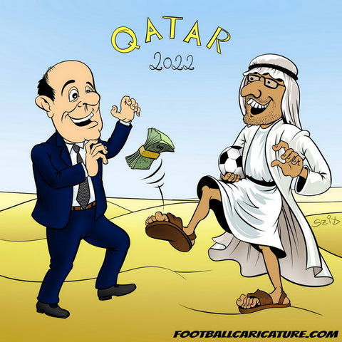 Caricature of Fifa world cup 2022 in Qatar