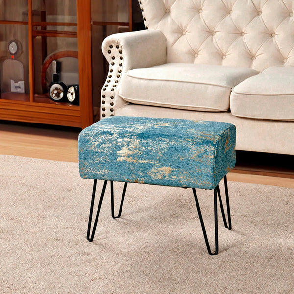 Jacquard Chenille Ottoman