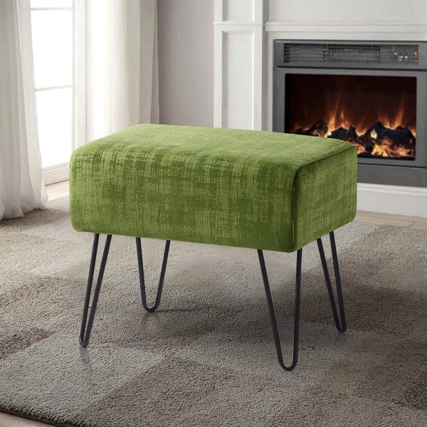 Textured Velvet Ottoman