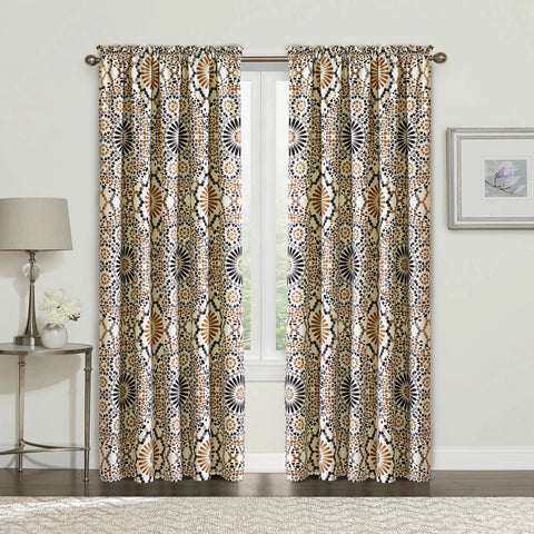 2 Piece Tradewinds Printed Microfiber Curtain