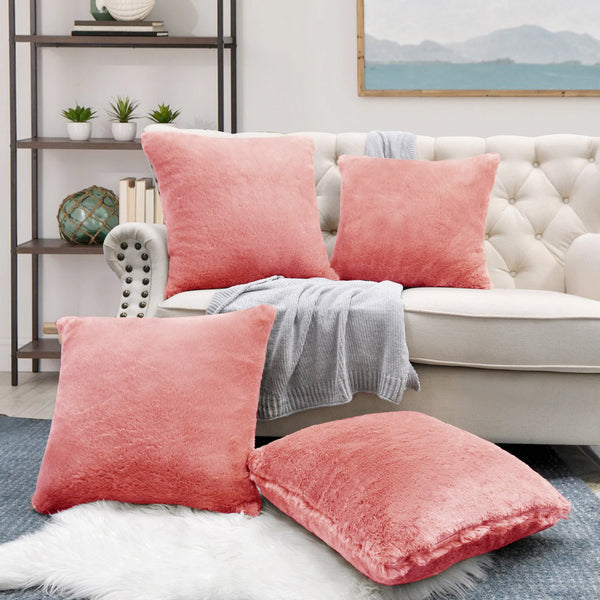 Faux Fur 4 Piece Decorative Pillow Covers