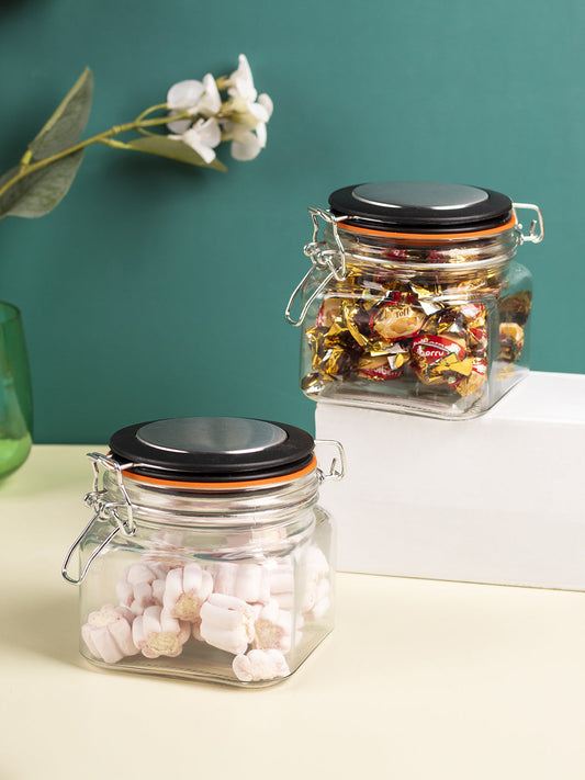 Glass Jar With Green Ceramic Lid Pack Of 2 Pcs - (Each 700 Ml) – MARKET 99