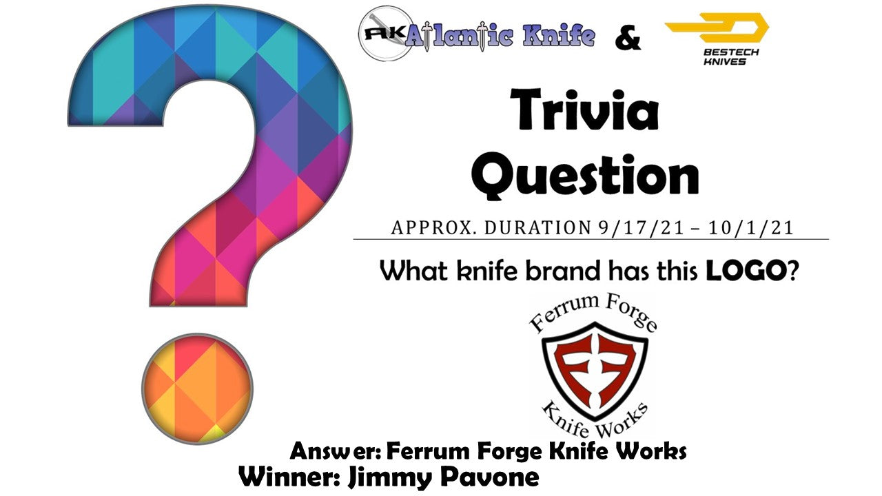 Atlantic Knife AK Blog Trivia Question Bestech Fanga Giveaway Answer & Winner