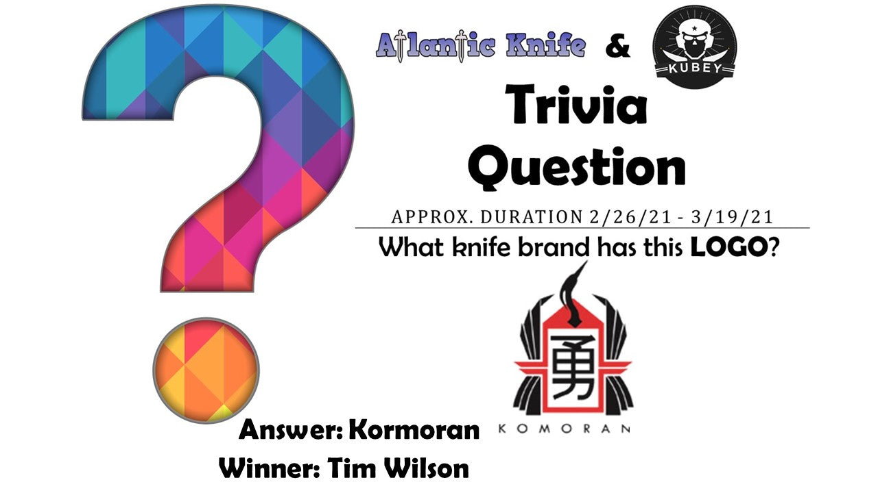 Atlantic Knife & Kubey Titanium 252B Blue Knife AK Blog Trivia Question Winner