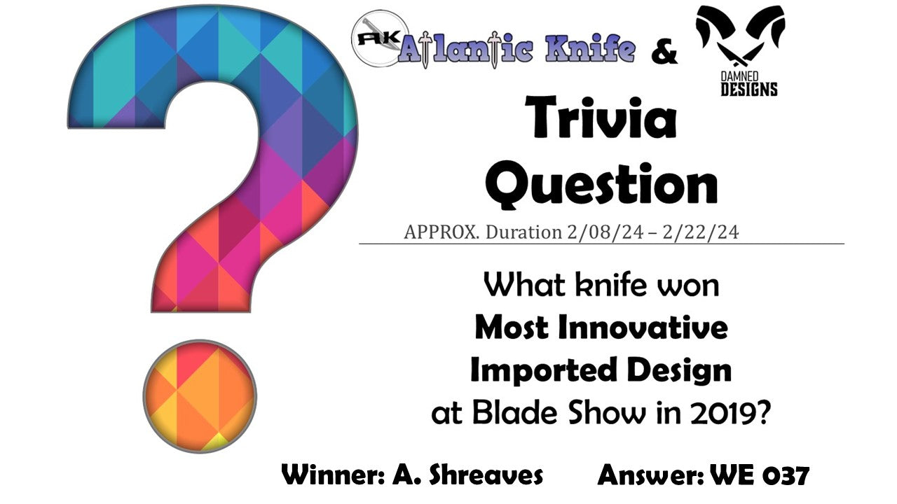 AK Trivia Question Damned Designs Brahma Knife Winner | AK Blog