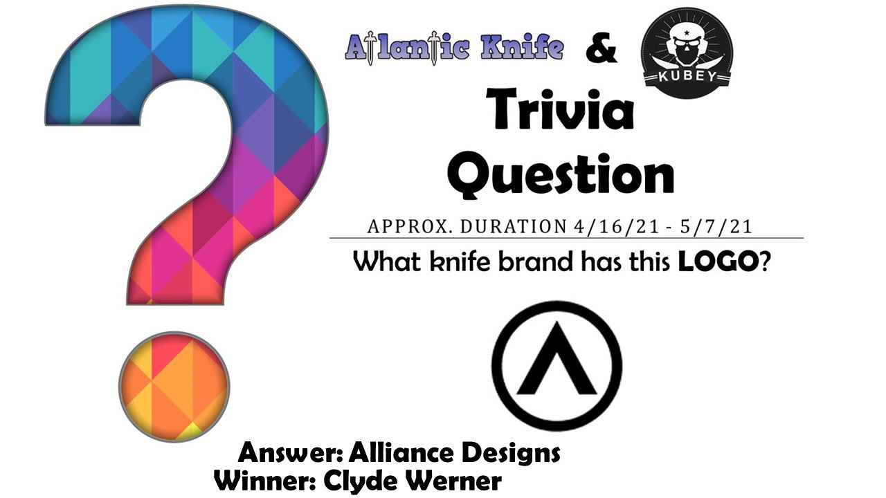 Atlantic Knife & Kubey 202C AK Trivia Question Giveaway Winner
