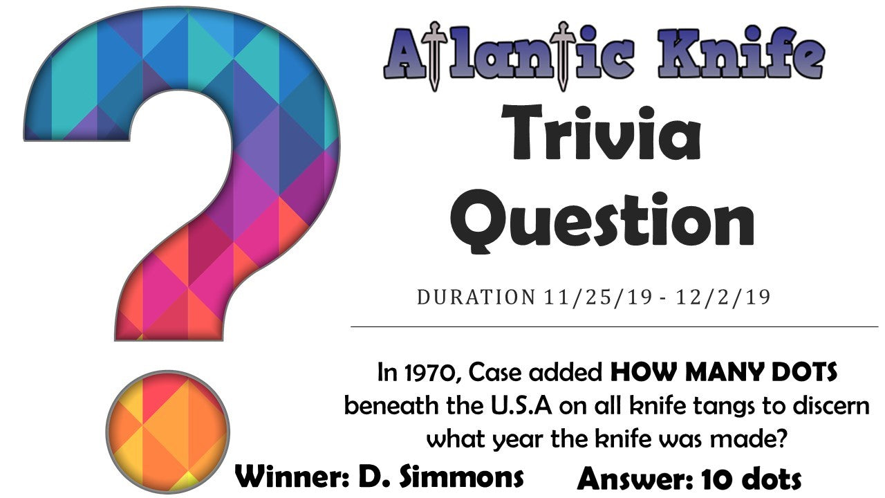 Atlantic Knife Weekly Trivia Question Titanium Artisan Proponent Knife Winner