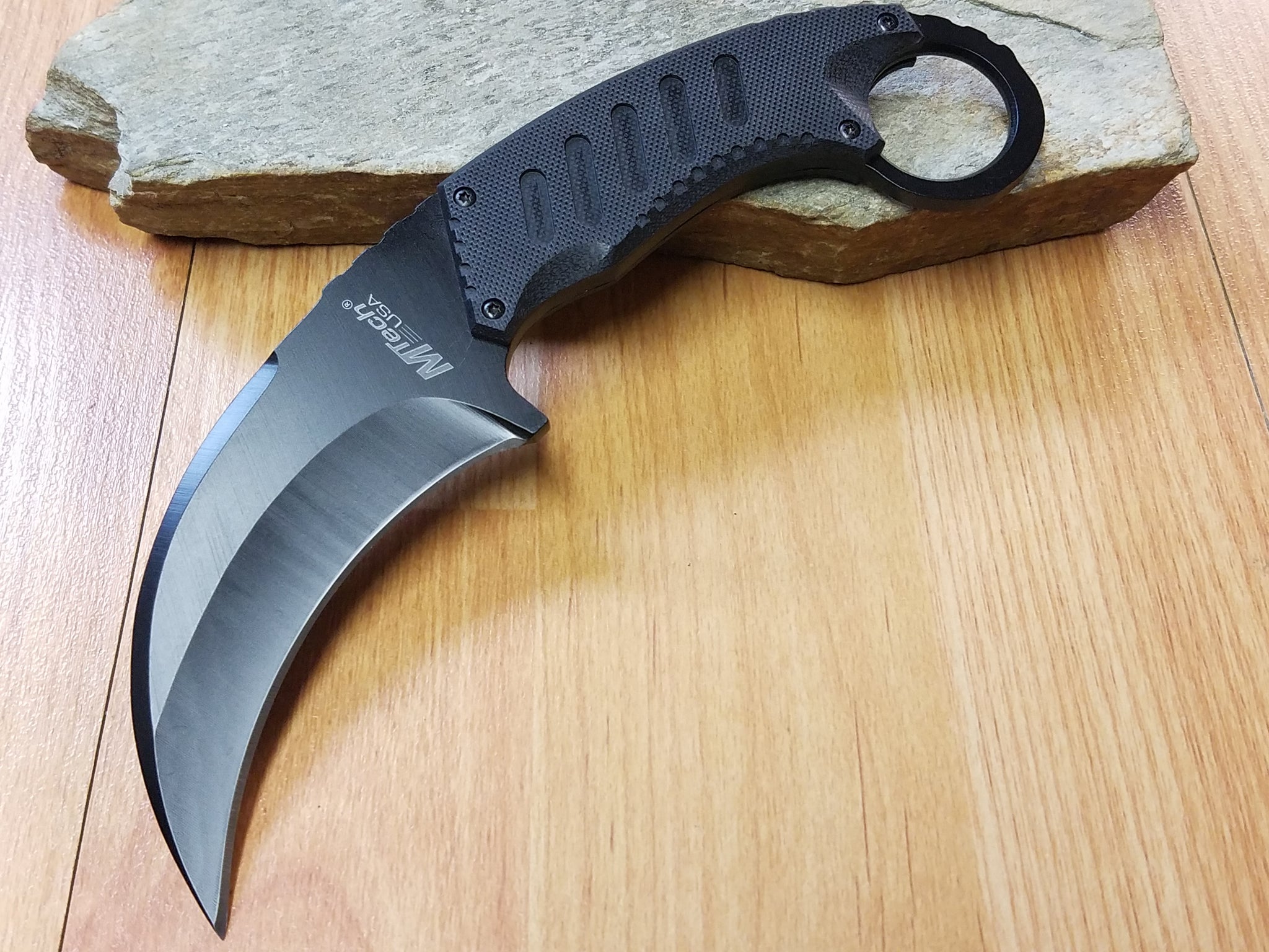 MTech Stainless Black G-10 Tactical Karambit Fixed Blade Neck Knife 66 ...