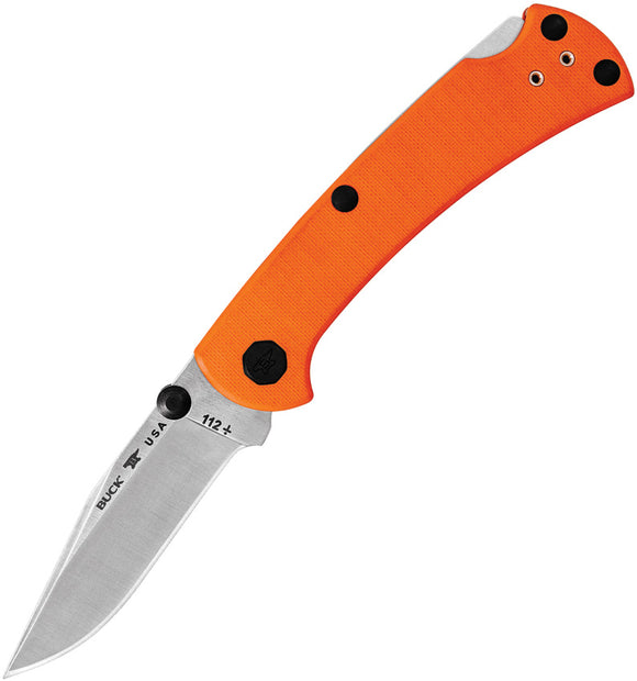 Buck 112 Slim Pro TRX Lockback Orange G10 Folding CPM-S30V Pocket Knif ...