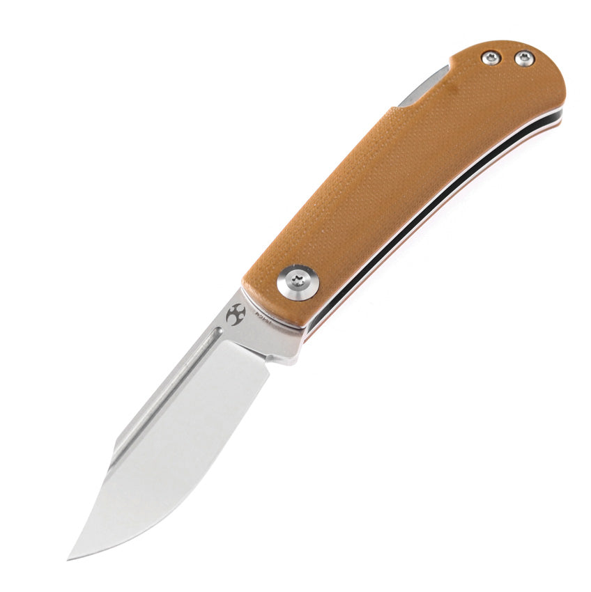 Kansept Knives Wedge Lockback Brown G10 Folding 154CM Pocket Knife 2026B9 - On Sale