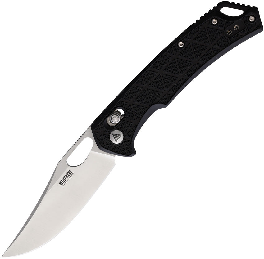 SRM Knives 9201 Pocket Knife Ambi Lock Black FRN Folding Stainless Bla ...