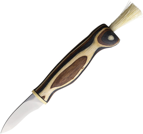 Wood Jewel Mushroom Zebra Wood Stainless Fixed Blade Knife w/ Belt Sheath 92Z