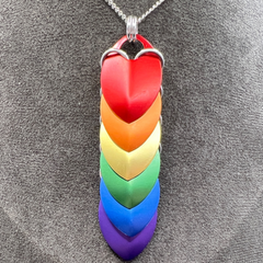 a rainbow scalemaille pendant