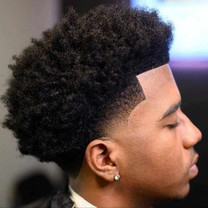 Mini Afro with temple fade