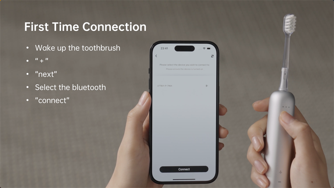 Step 2. Turn on your Wave toothbrush and open the app