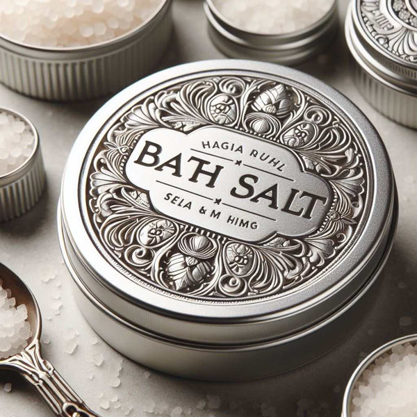 bath salt metal tins