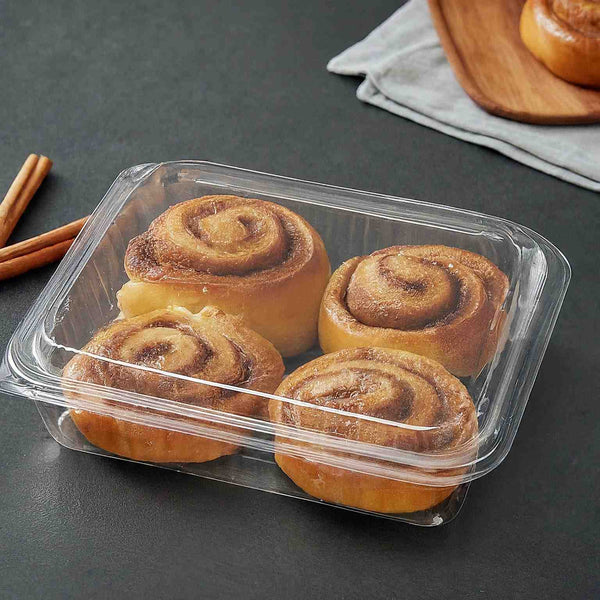 clamshell packaging for cinnamon rolls