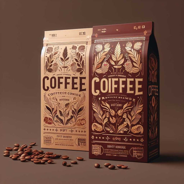 coffee packaging with bold typography
