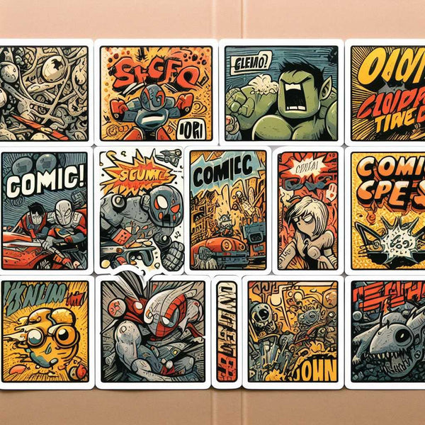 comic strip sticker packaging idea