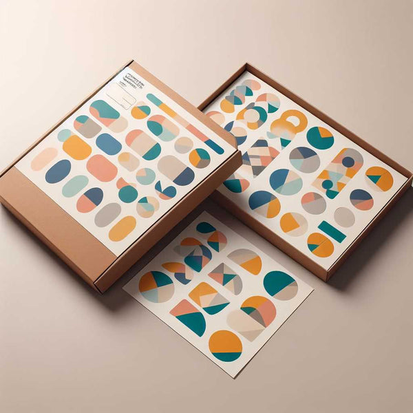 geometric pattern sticker packaging idea