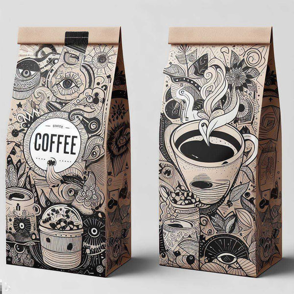 illustrated coffee bag design ideas